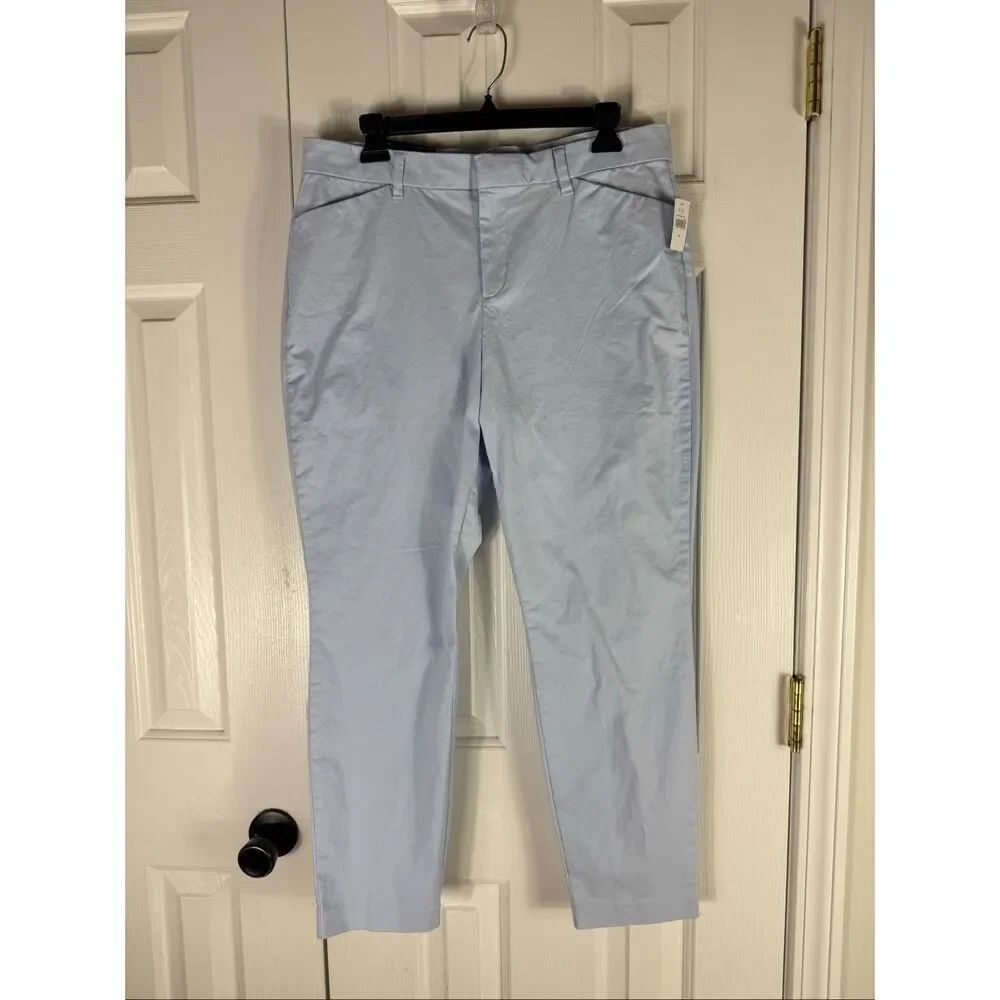 NWT Gap Womens Skinny Ankle Khaki Blue Stretch Mid Rise Pants Size 12